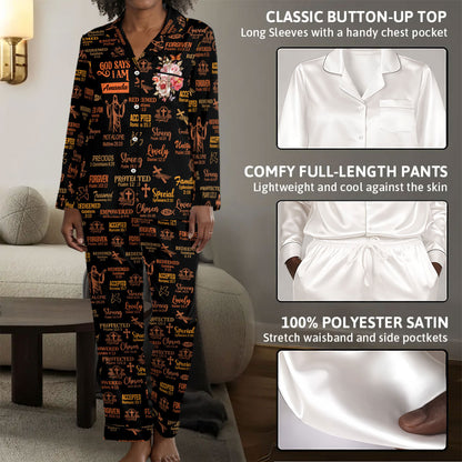 God Says I Am - Personalized Satin PJM Set