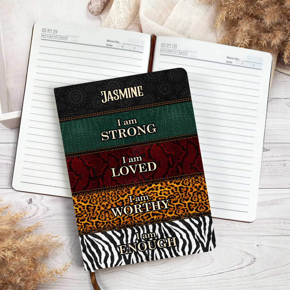 I Am Worthy - Personalized Leather Cover Notebook