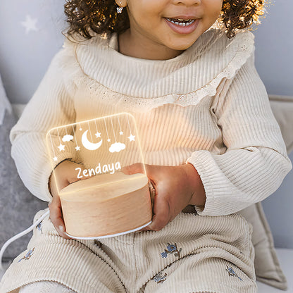 Goodnight My Baby - Personalized Round Base LED Night Light
