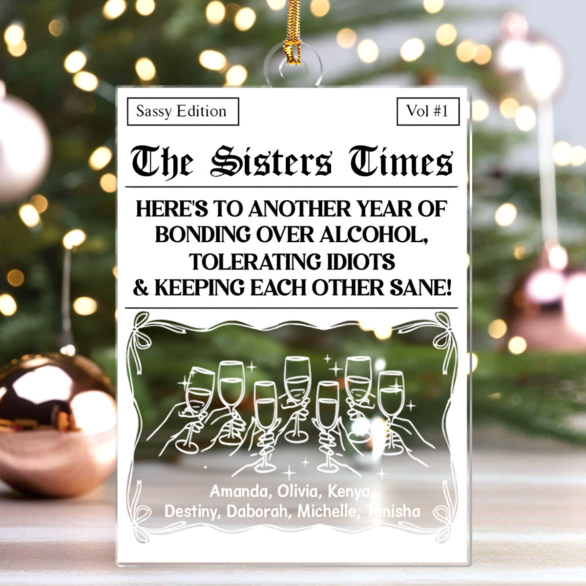 Here's To Another Year Of Us - Personalized 1-Layer Acrylic Ornament