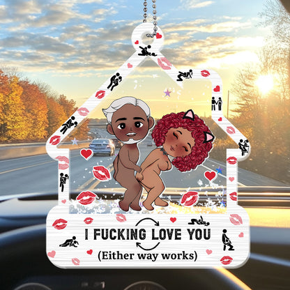 I Love You - Personalized 3 Layered Car Shaker Ornament