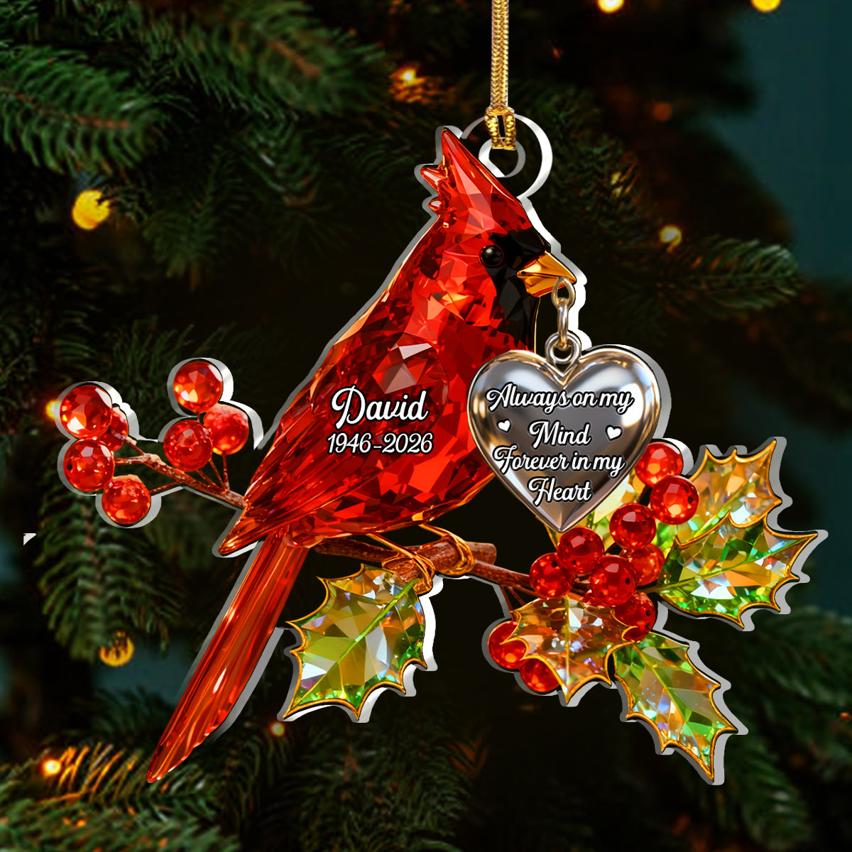Always On My Mind Forever In My Heart - Personalized 1-Layer Acrylic Ornament