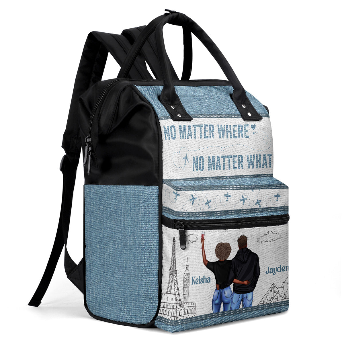 No Matter Where No Matter What - Personalized Duckbilled Backpack SBDBPLTN1057TA