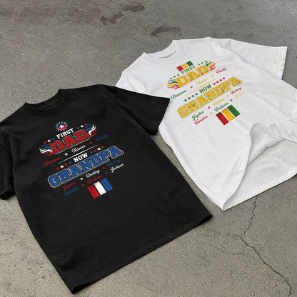 First Dad Now Grandpa Juneteenth Celebration - Personalized 2D Unisex T-shirt