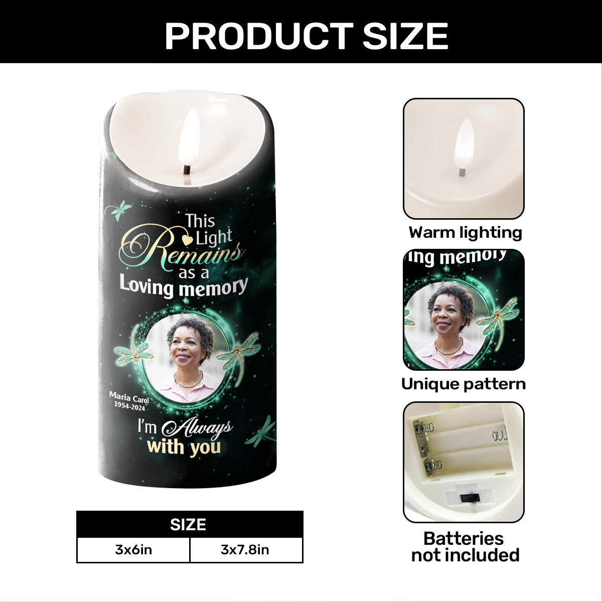 This Light Remains As A Loving Memory - Personalized Flameless LED Candle