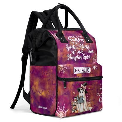 Tis The Season For Spooky Books & Pumpkin Spice - Personalized Duckbilled Backpack SBDBPLN1229L