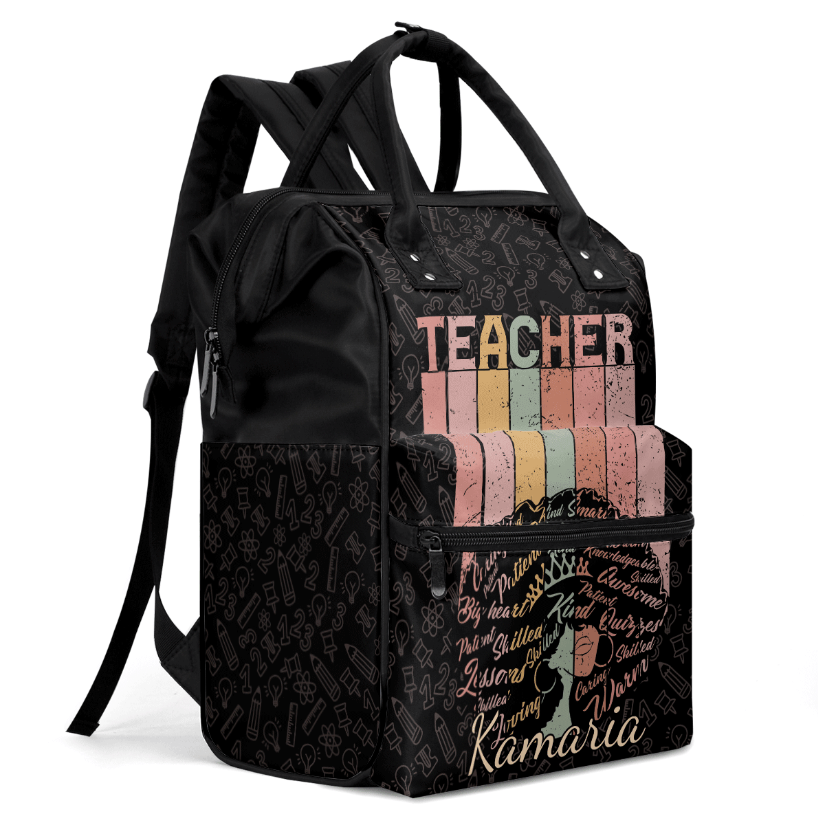 Teacher Black - Personalized Duckbilled Backpack SBDBPLM1694TA