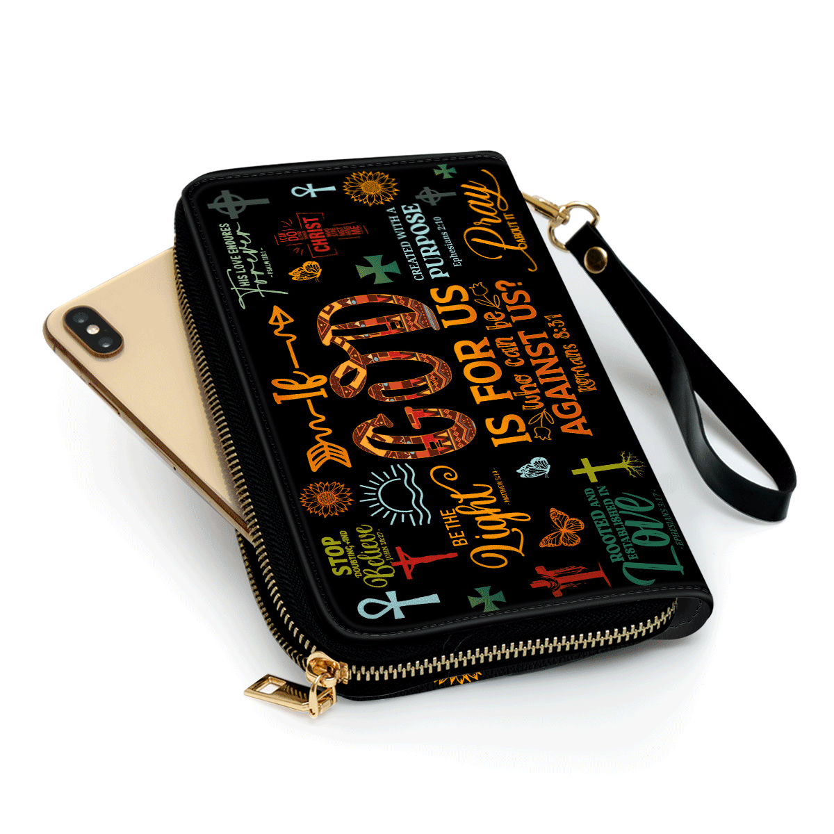 If God Is For Us - Personalized Leather Clutch Purse