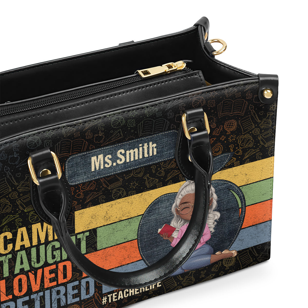 Retired Teacher - Personalized Leather Handbag SBLHBLM1567M