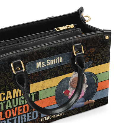 Retired Teacher - Personalized Leather Handbag SBLHBLM1567M