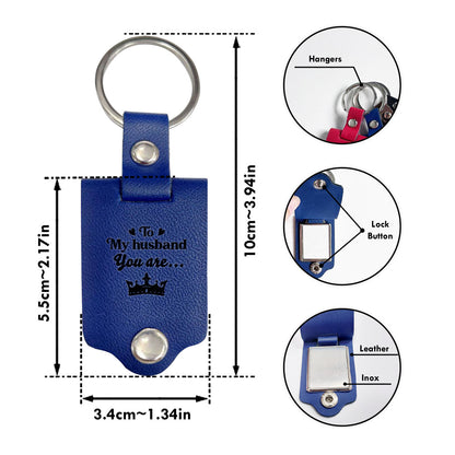 To My Husband You Are King - Personalized Leather Photo Keychain SBLPKLPA2493D