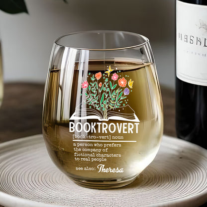 Booktrovert - Personalized Stemless Wine Glass