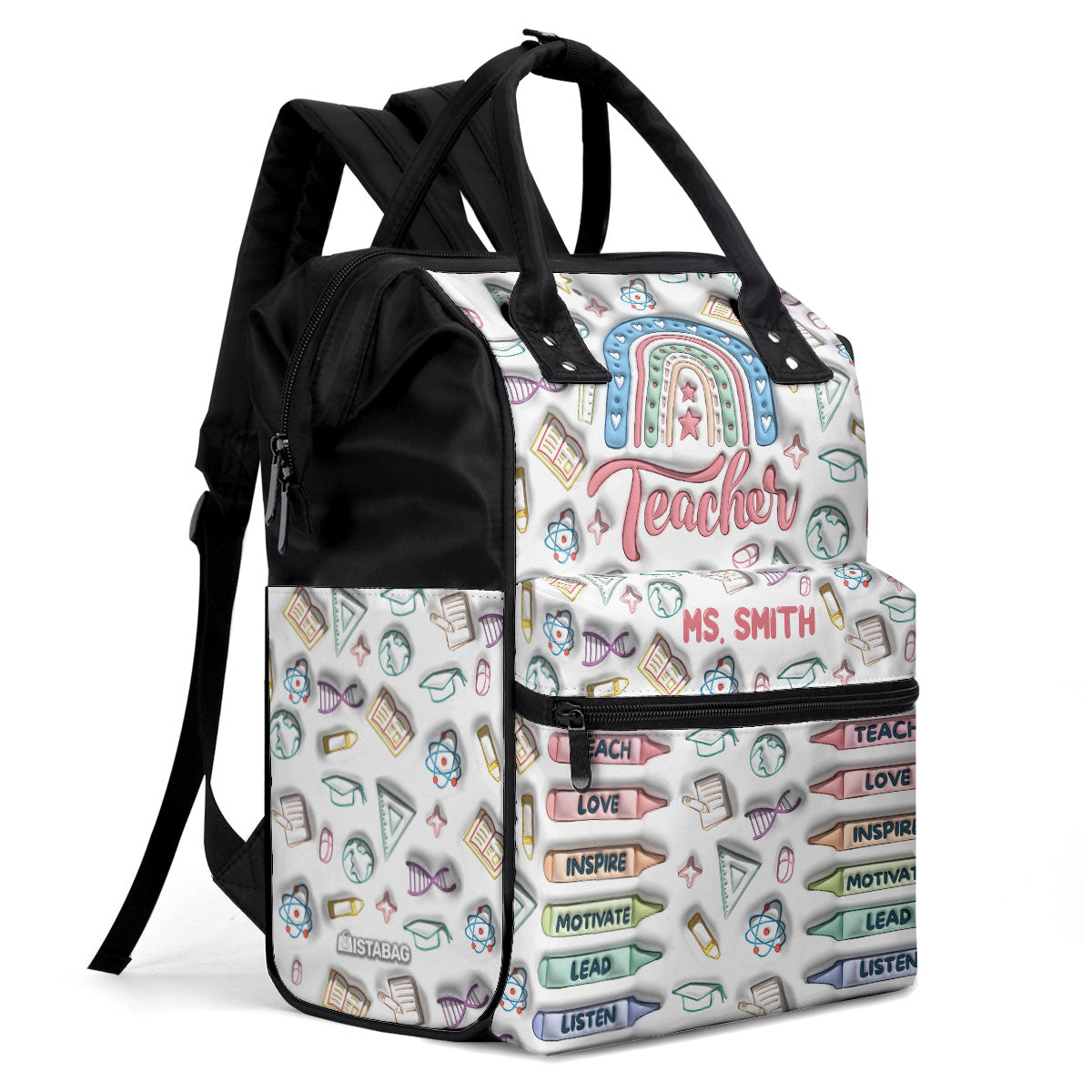 Teacher Rainbow - Personalized Duckbilled Backpack SBDBPLN992L