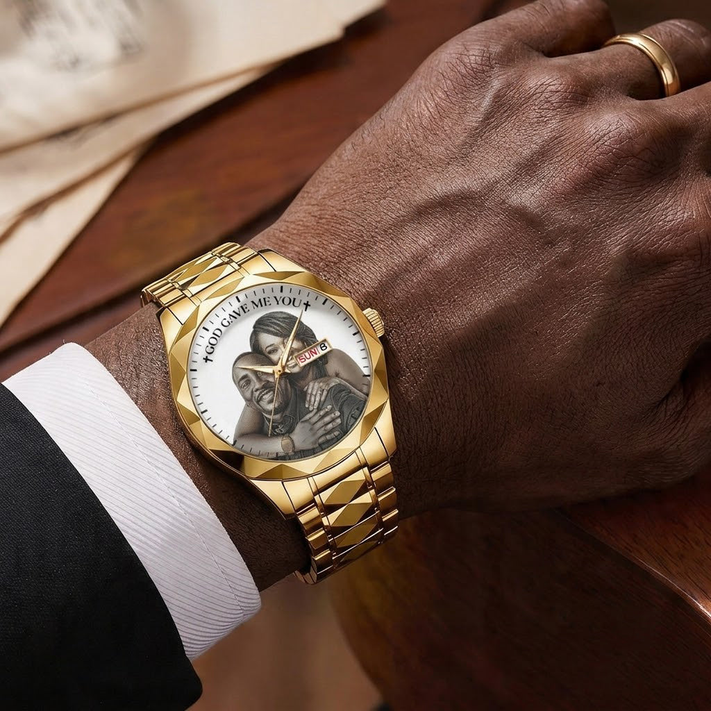 God Gave Me You - Personalized Men's Wrist Watch