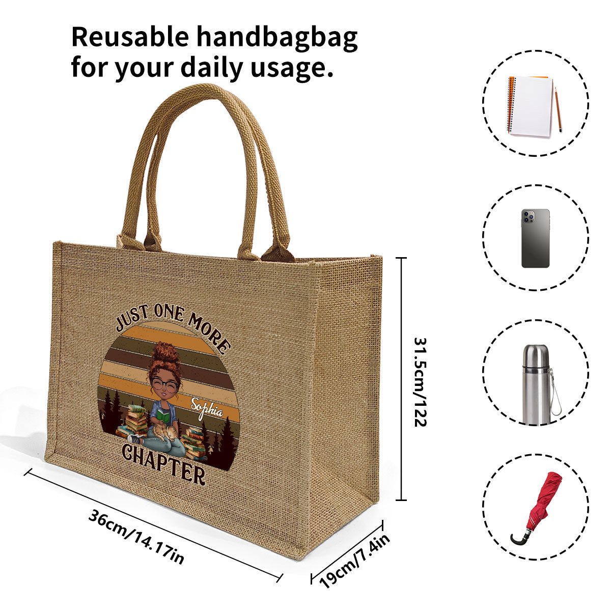 Just A Girl Who Loves Books - Personalized Jute Tote Bag