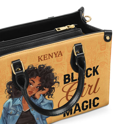 Black Girl Magic - Personalized Leather Handbag SBS01