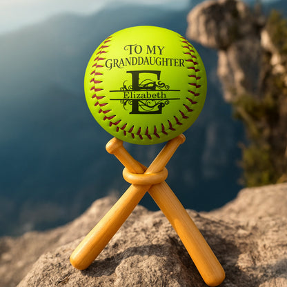 To My Granddaughter Never Forget How Much I Love You - Personalized Softball