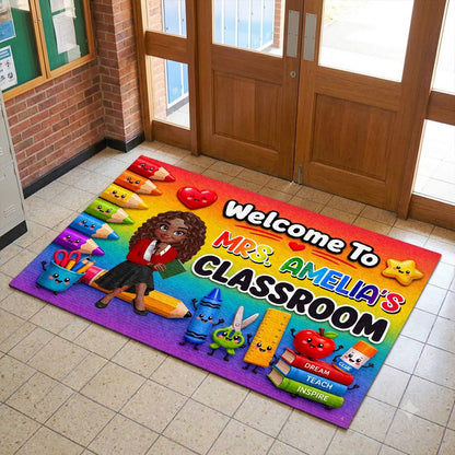 Back To School Gift For Teacher Colorful Pencils  - Personalized Doormat