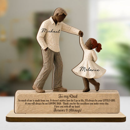 I Will Always Be Your Little Girl Father & Daughter Dancing 2D Flat Printed  - Personalized 2-Layer Wood Plaque With Flat Base