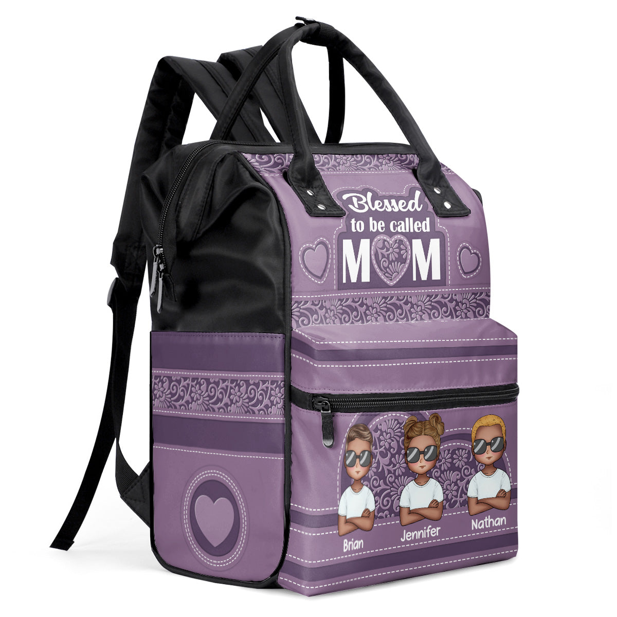 Blessed To Be Called Mom - Personalized Duckbilled Backpack SBDBPLTN2408D