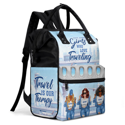 Just A Girl Who Loves Traveling - Personalized Duckbilled Backpack SBDBPLN1075M