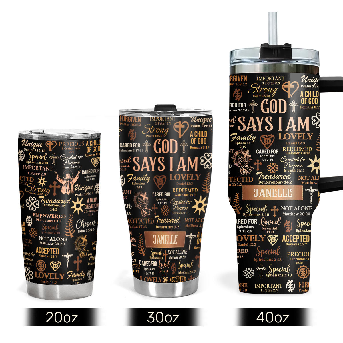 God Says I Am - Personalized Stainless Steel Tumbler