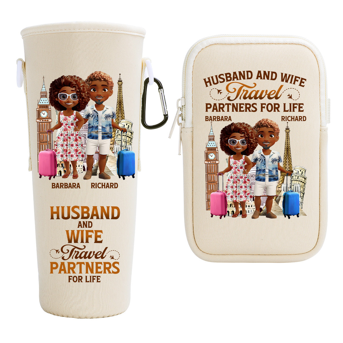 Travel Partners For Life - Personalized Tumbler Holder Bag