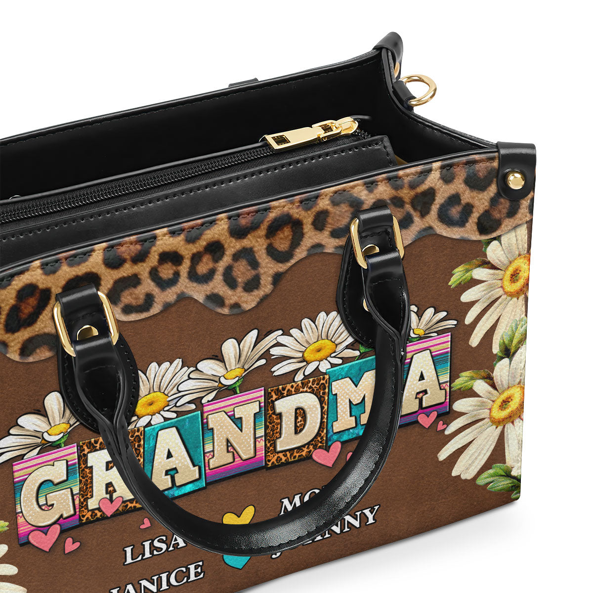 Grandma Daisy - Personalized Leather Handbag SBLHBLHA1486L