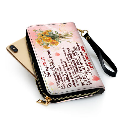 You Are My Daughter - Personalized Leather Clutch Purse SBCPLM2087M