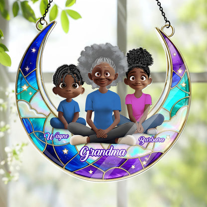 Grandma Mom Moon Love - Personalized Acrylic Suncatcher
