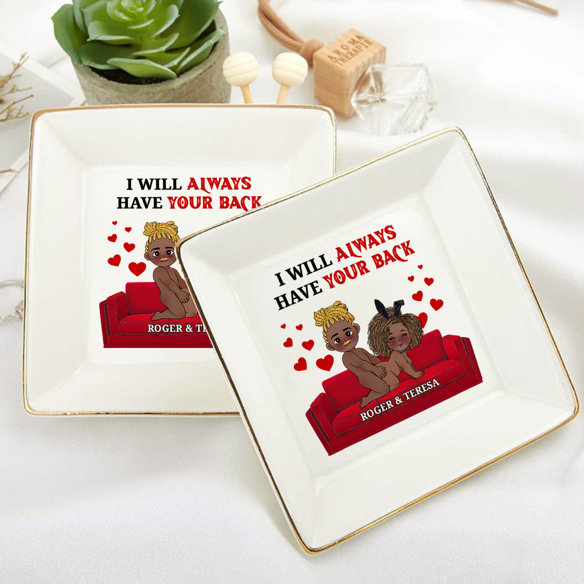 I Promise To Always Be By Your Side - Personalized Jewelry Dish