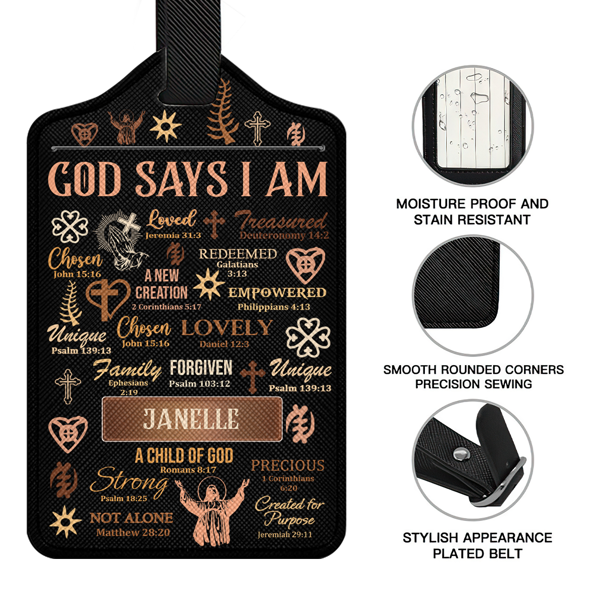 God Says I Am - Personalized Luggage Tag