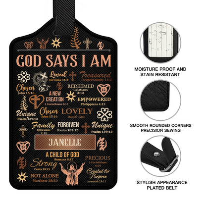 God Says I Am - Personalized Luggage Tag