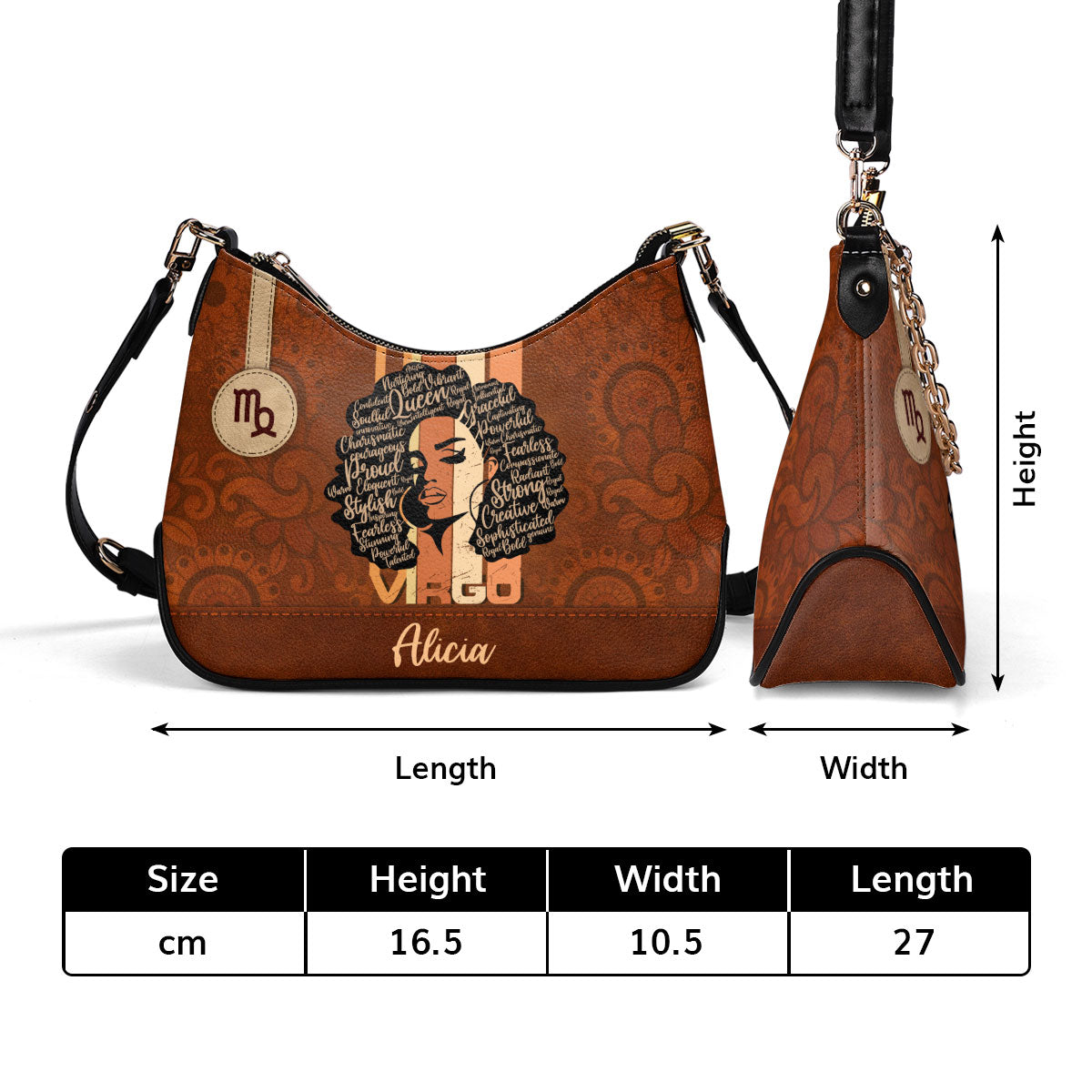 Horoscope - Personalized Chain Shoulder Bag SBCSBNUN906T