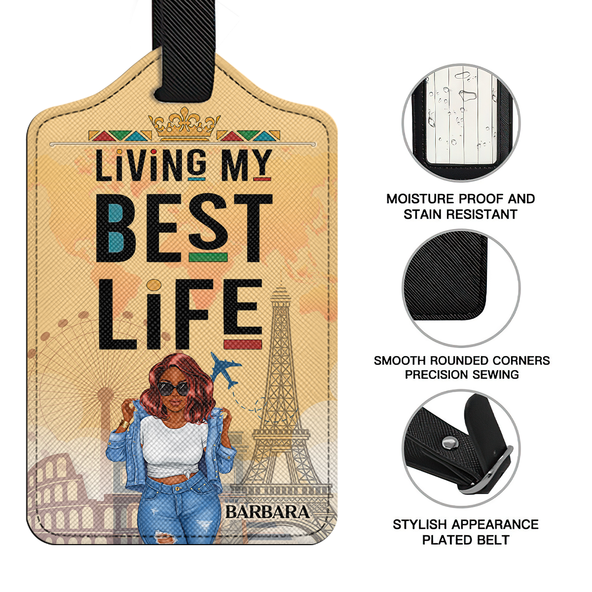 Living My Best Life - Personalized Luggage Tag SBLUTLM2488L