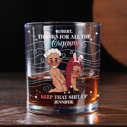 Thanks For All - Personalized Round Whiskey Glass