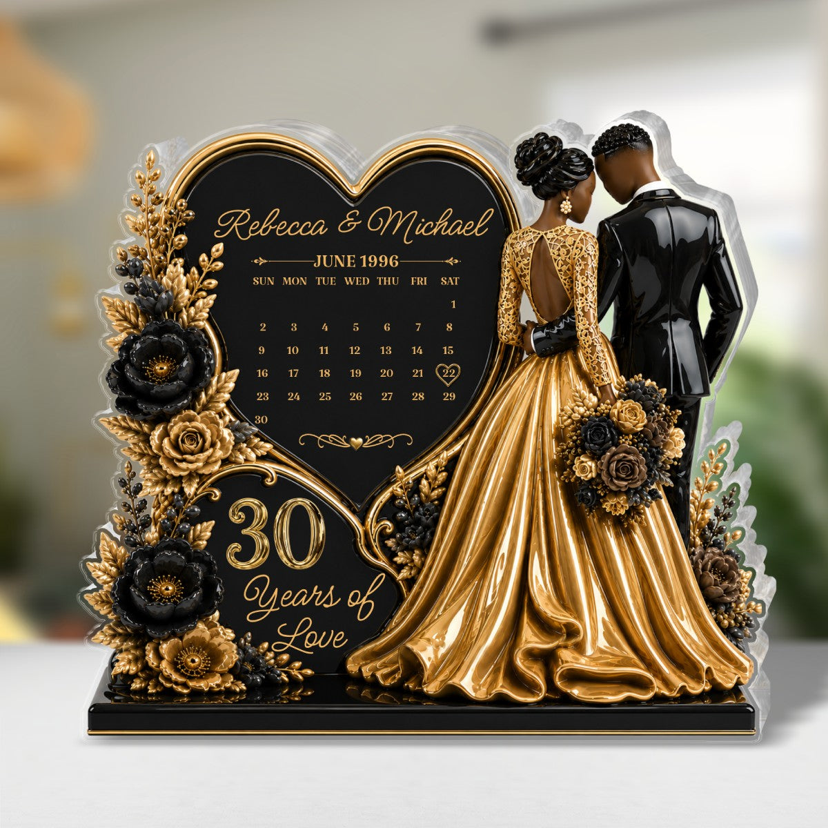 Wedding Couple Romantic Anniversary Gift - Personalized Custom Shaped Acrylic Plaque