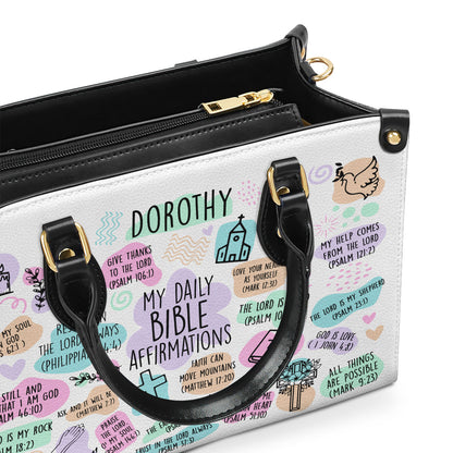 My Daily Bible Affirmations - Personalized Leather Handbag SBLHB26