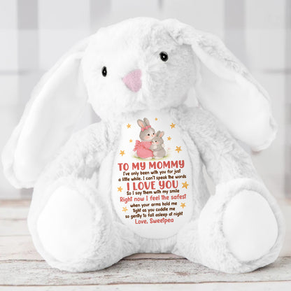 I Feel The Safest When Your Arms Hold Me - Personalized Stuffed Bunny