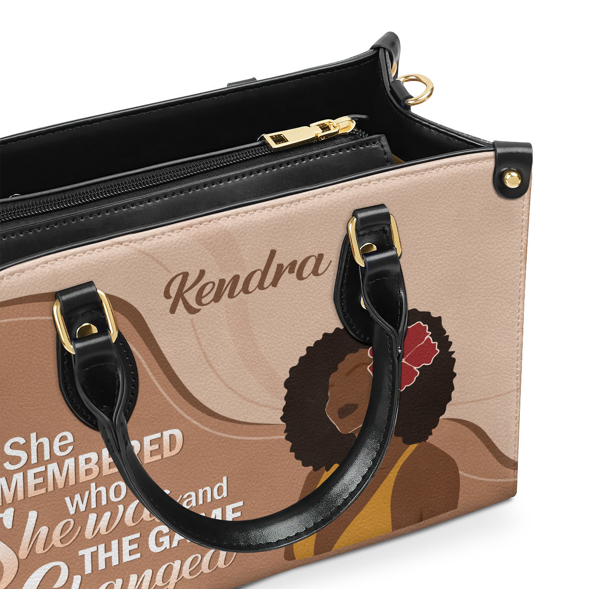 She Remembered Who She Was - Personalized Leather Hand Bag STB103