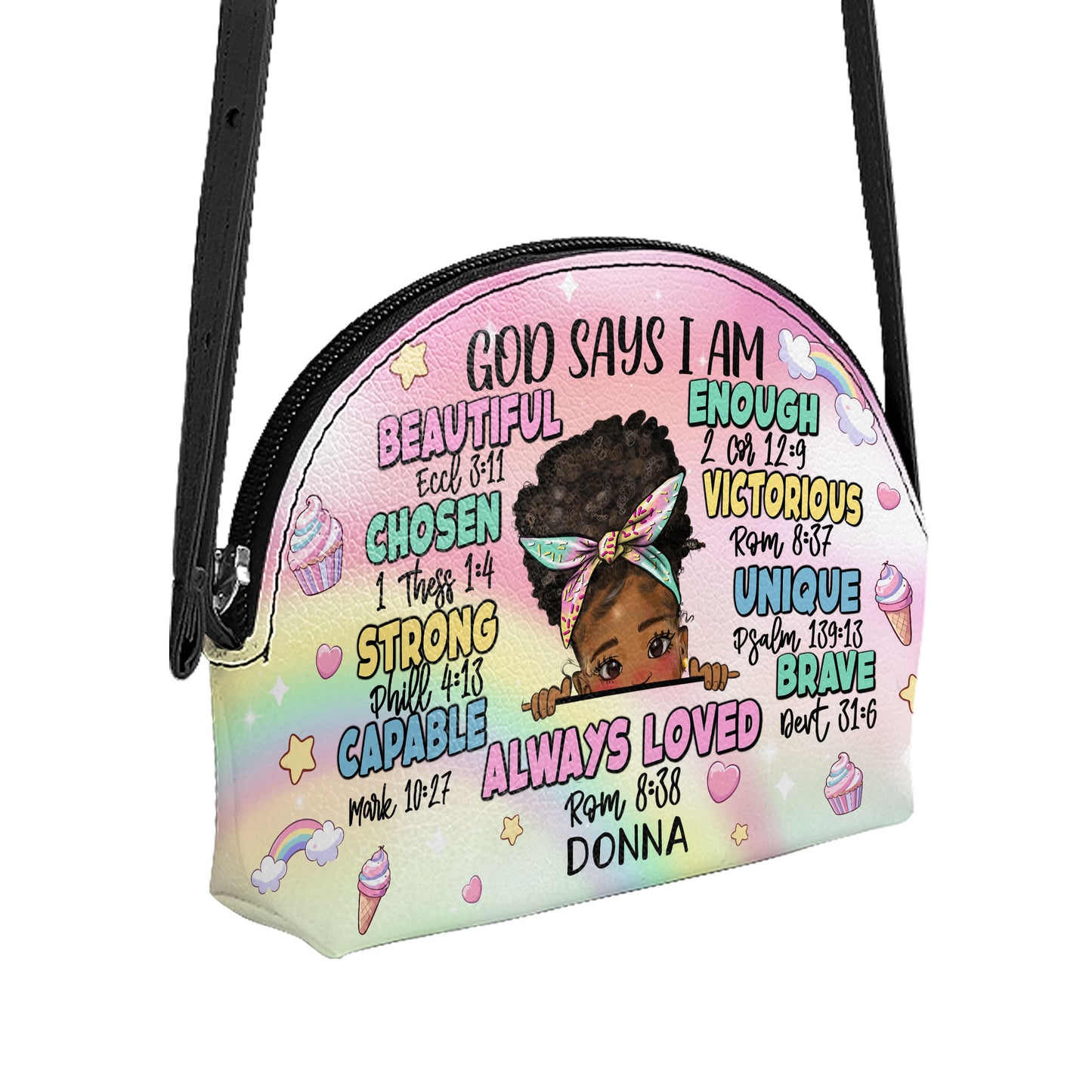 God Says I Am - Personalized Kid Shell Purse SBCHSBLN1216L