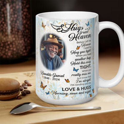 Hugs From Heaven - Personalized White Ceramic Mug