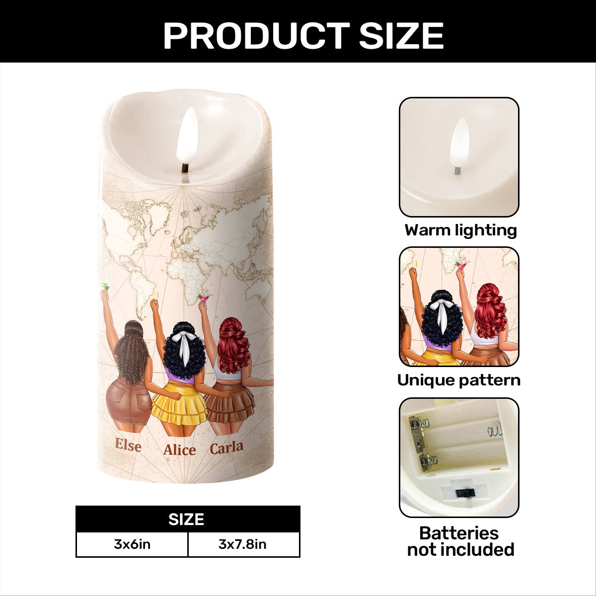 Sister You Light Up My World Like Nobody Else - Personalized Flameless LED Candle