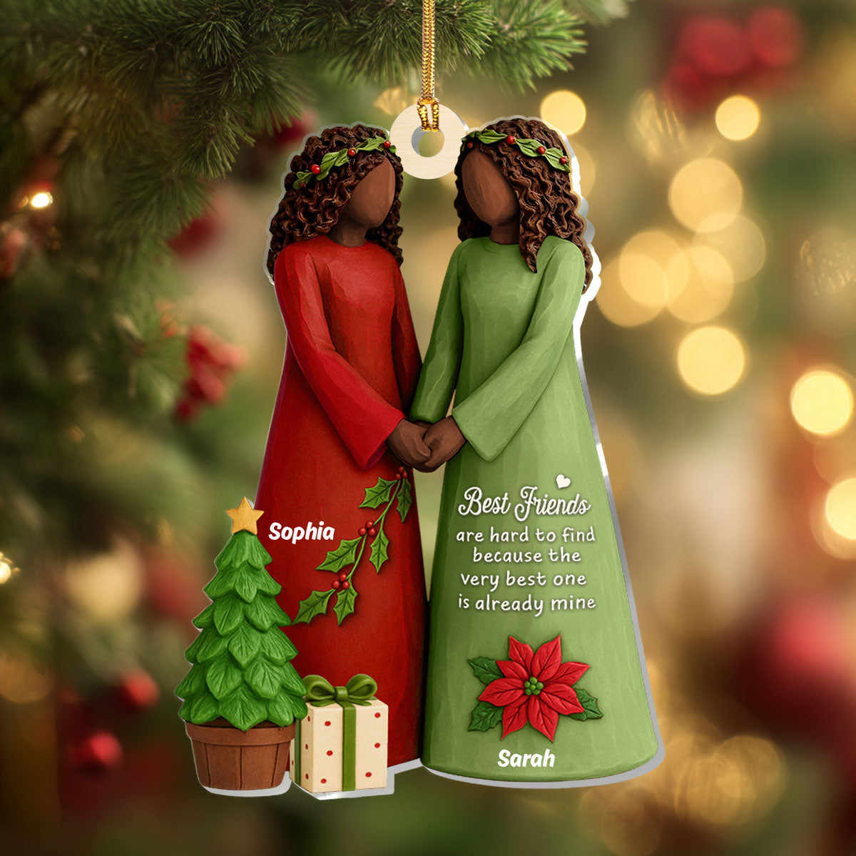 Christmas Best Friends Are Hard To Find - Personalized 1-Layer Acrylic Ornament