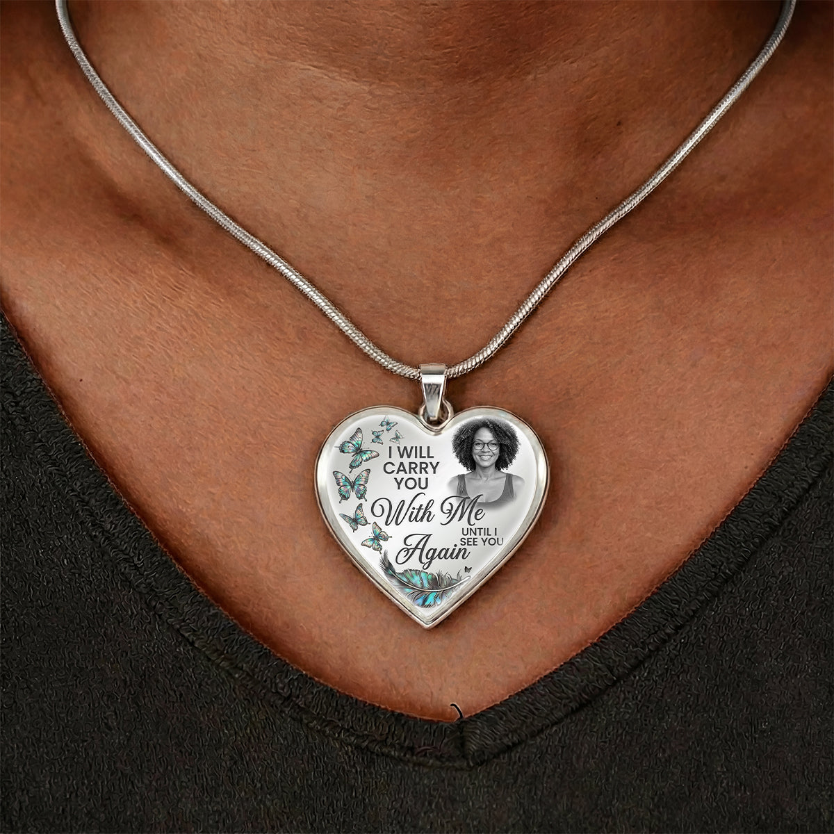 I’ll Hold You In My Heart Until I Can Hold You In Heaven. - Personalized Heart Necklace