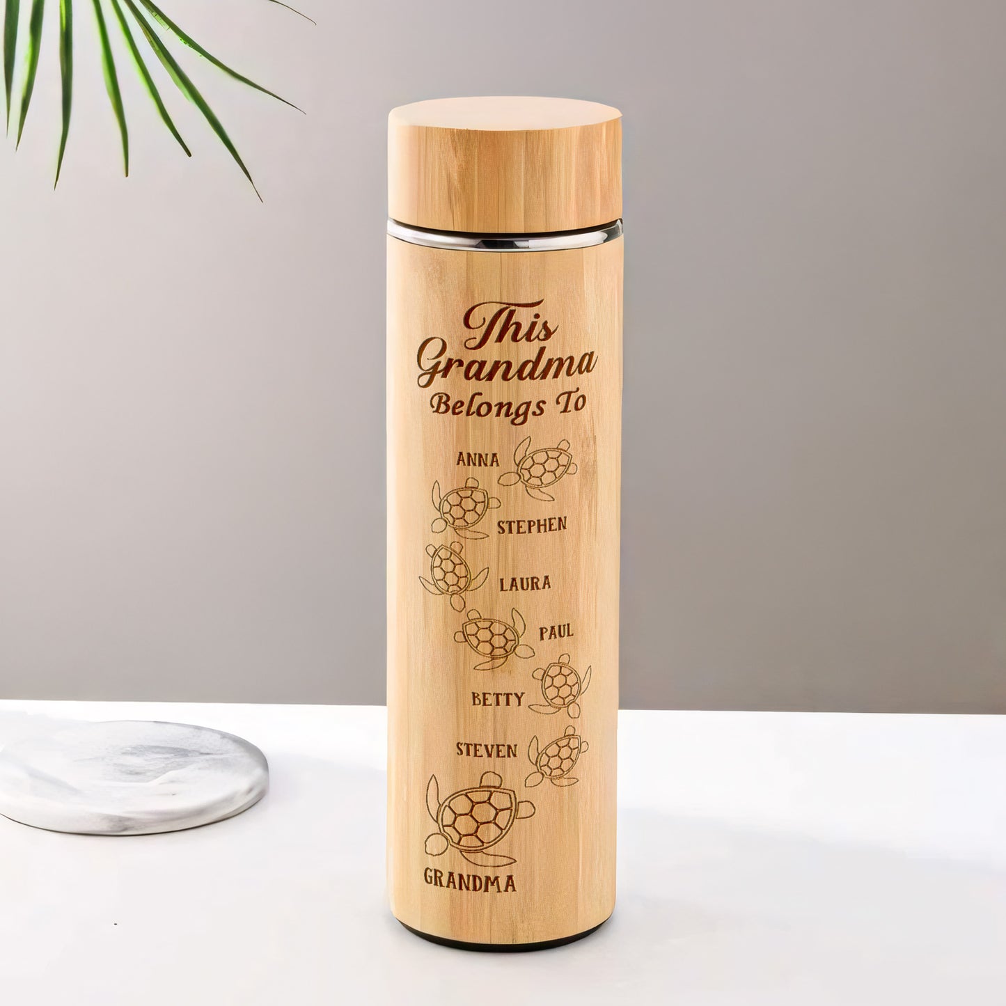 This Grandma Belongs To - Personalized Stainless Bamboo Tumbler