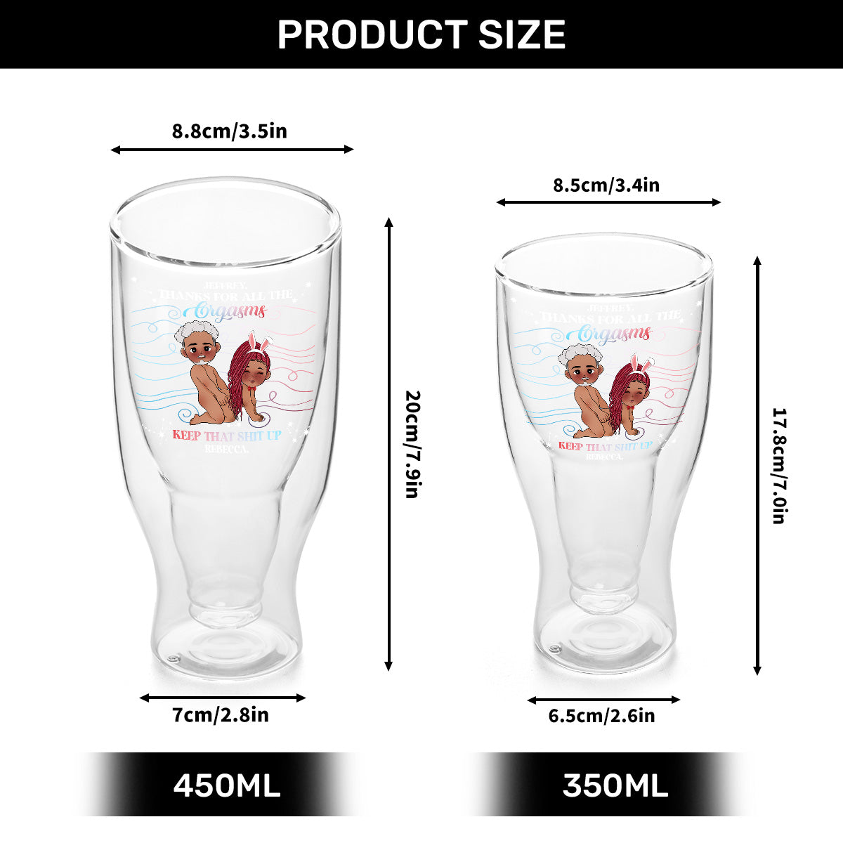 Thanks For All - Personalized Inverted Beer Glass