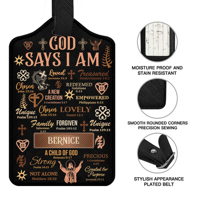 God Says I Am - Personalized Luggage Tag