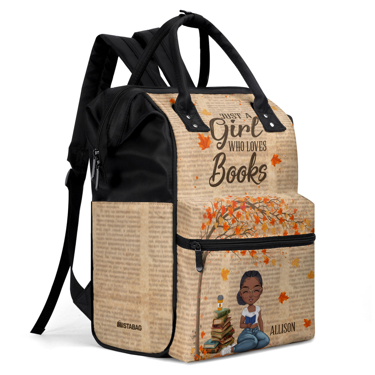 Just A Girl Who Loves Books - Personalized Duckbilled Backpack SBDBPLN1248L