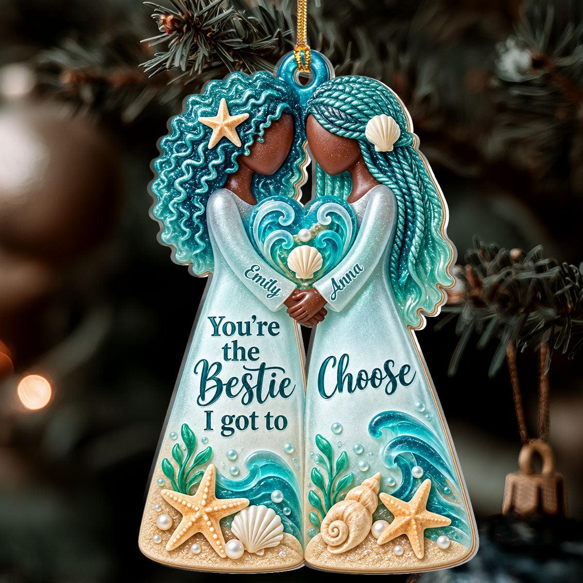 You're The Bestie I Got To Choose - Personalized 1-Layer Acrylic Ornament